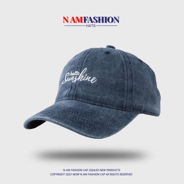 1952 Embroidered Cap In Denim  | Mens Beanies & Caps