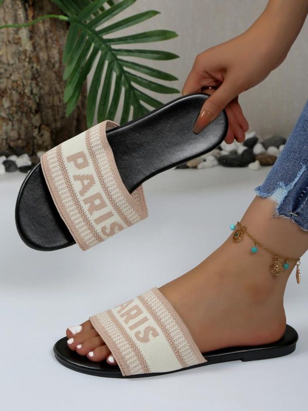 4G Flat Mules In 4G Cotton Towelling  | Womens Slides & Sandals