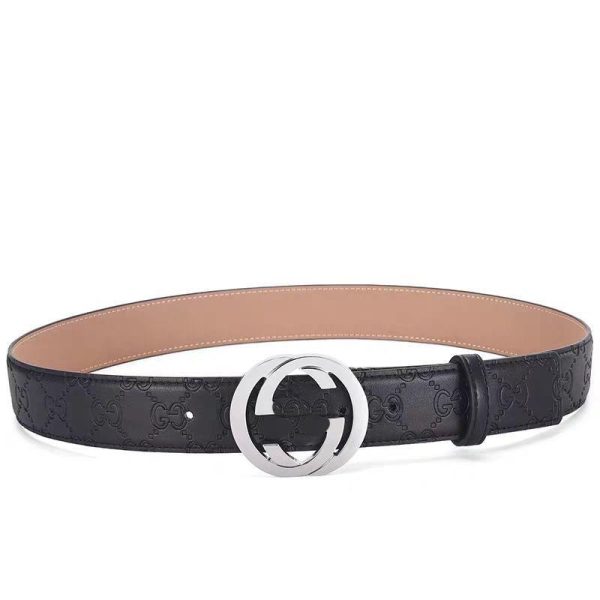 Belt In Grained Leather With G-Chain Buckle  | Mens Belts