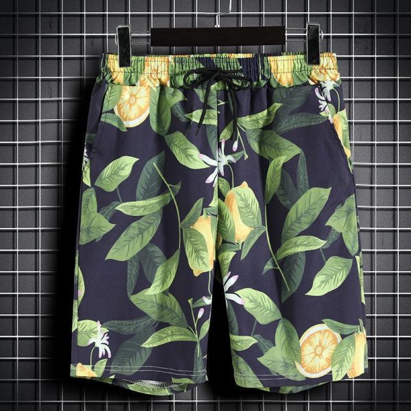 Bermuda Shorts In Silk With Lemon Print  | Mens Pants & Shorts