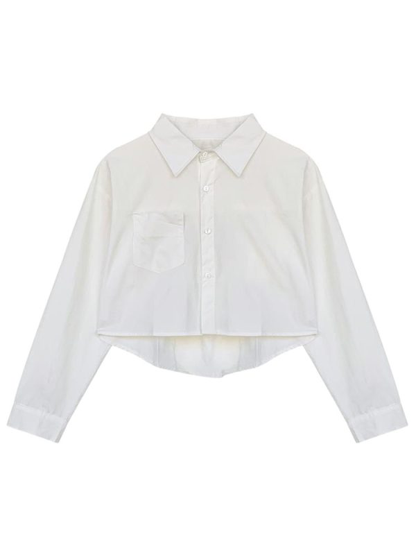 Cropped Shirt In Poplin  | Womens Tops & Shirts