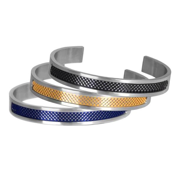 Giv Cut Bracelet In Metal And Leather  | Mens Jewelry