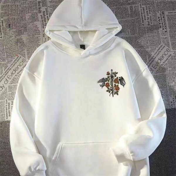 Hoodie In Fleece With Embroidered Chandelier And Pearls  | Mens Sweatshirts & Hoodies