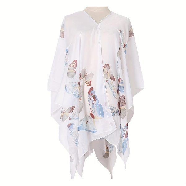 Kaftan In Silk With Lemon Print  | Womens Tops & Shirts