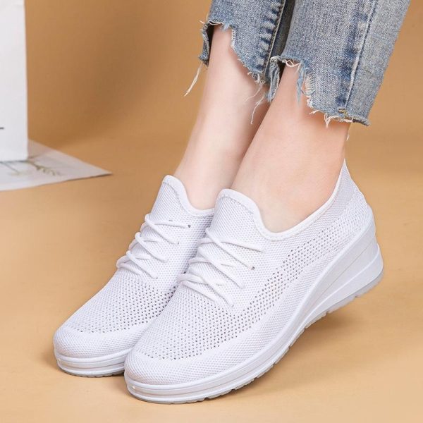 Marshmallow Wedge Sneakers In Rubber And Knit  | Womens Marshmallow