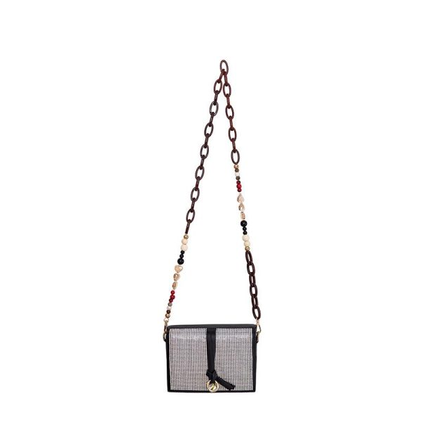 Micro Cut Out Bag In Satin And Strass With Frame  | Womens Micro Bags