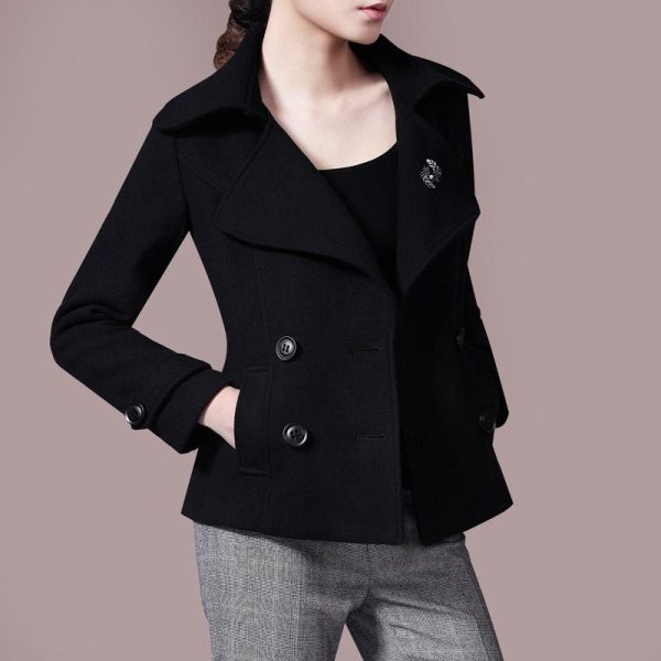 Oversized Asymmetric Peacoat In Wool  | Womens Coats & Jackets