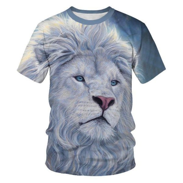 Printed Cat T-Shirt In Cotton  | Mens T-Shirts