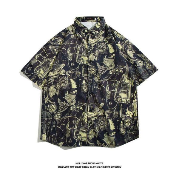 Printed Chandelier Shirt In Silk  | Mens Shirts