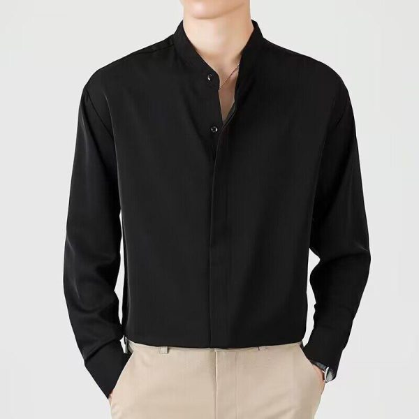 Shirt In Silk With Plastron  | Mens Shirts