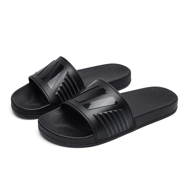 Slide Flat Sandals In Synthetic Leather  | Mens Slides & Sandals