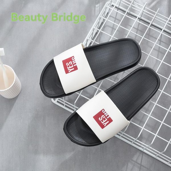 Slide Flat Sandals In Synthetic Leather  | Mens Slides & Sandals