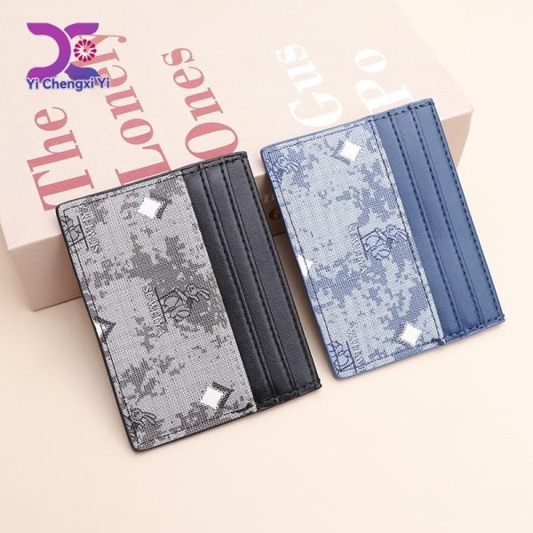 Voyou Card Holder In Washed Embroidered Denim  | Womens Wallets & Card Holders