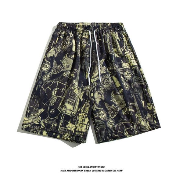 Printed Chandelier Tailored Shorts In Silk  | Mens Pants & Shorts